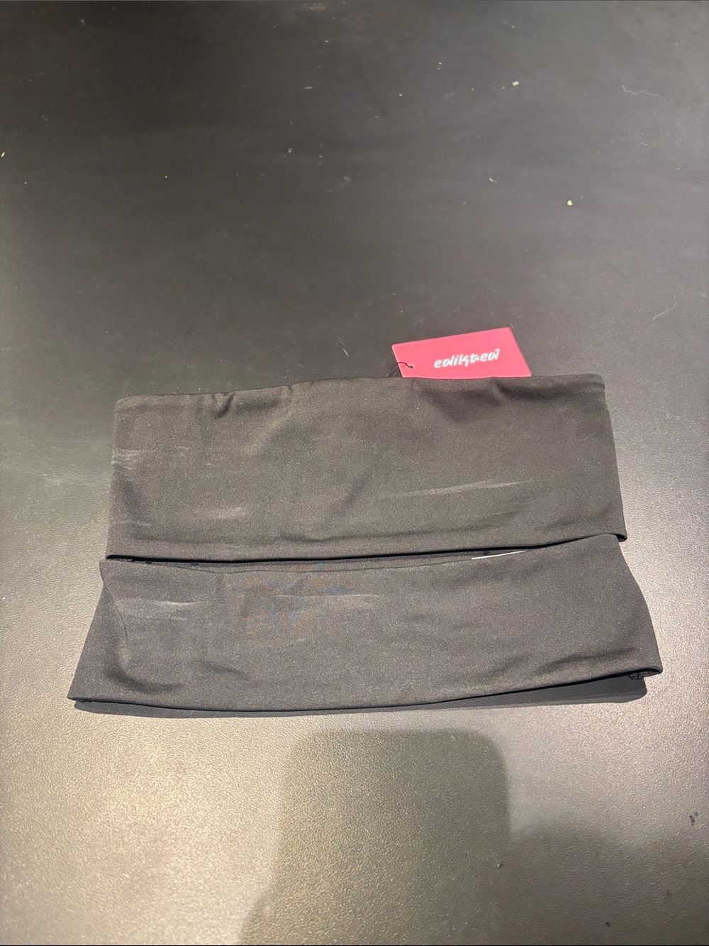 Edikted Black Fold-Over Crop Top